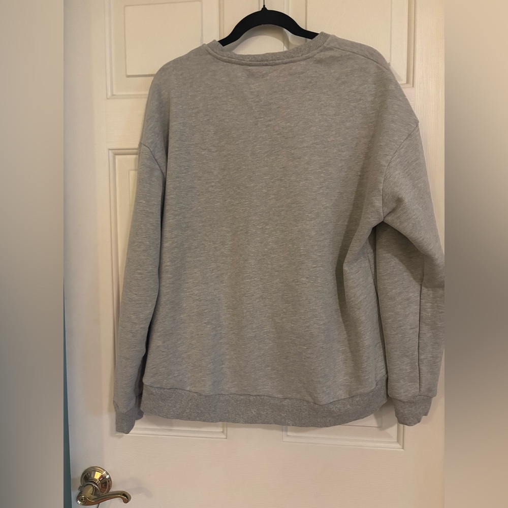 QOS Grey Lighting bolt sweatshirt. EUC Size Medium - Picture 2 of 4